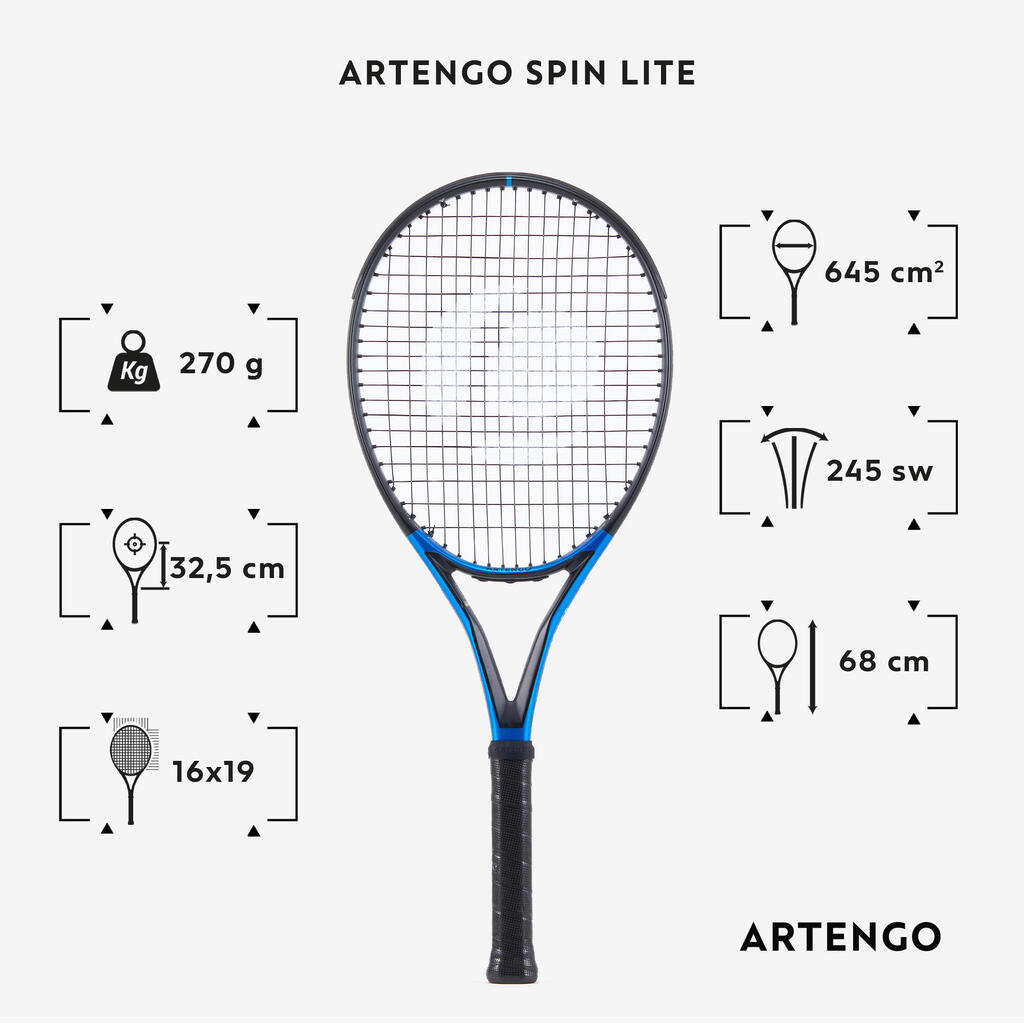 Adult Tennis Racket TR930 Spin Lite 270 g - Black/Blue