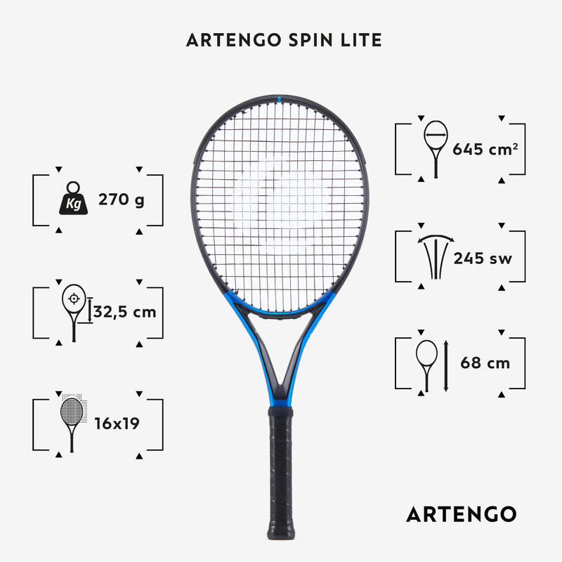 Rachetă Tenis TR930 Spin Lite Negru-Albastru Adulţi 