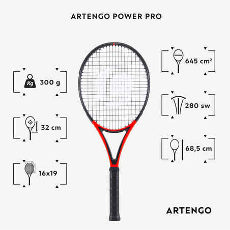 Adult Tennis Racket Power Pro TR990 300g - Red/Black