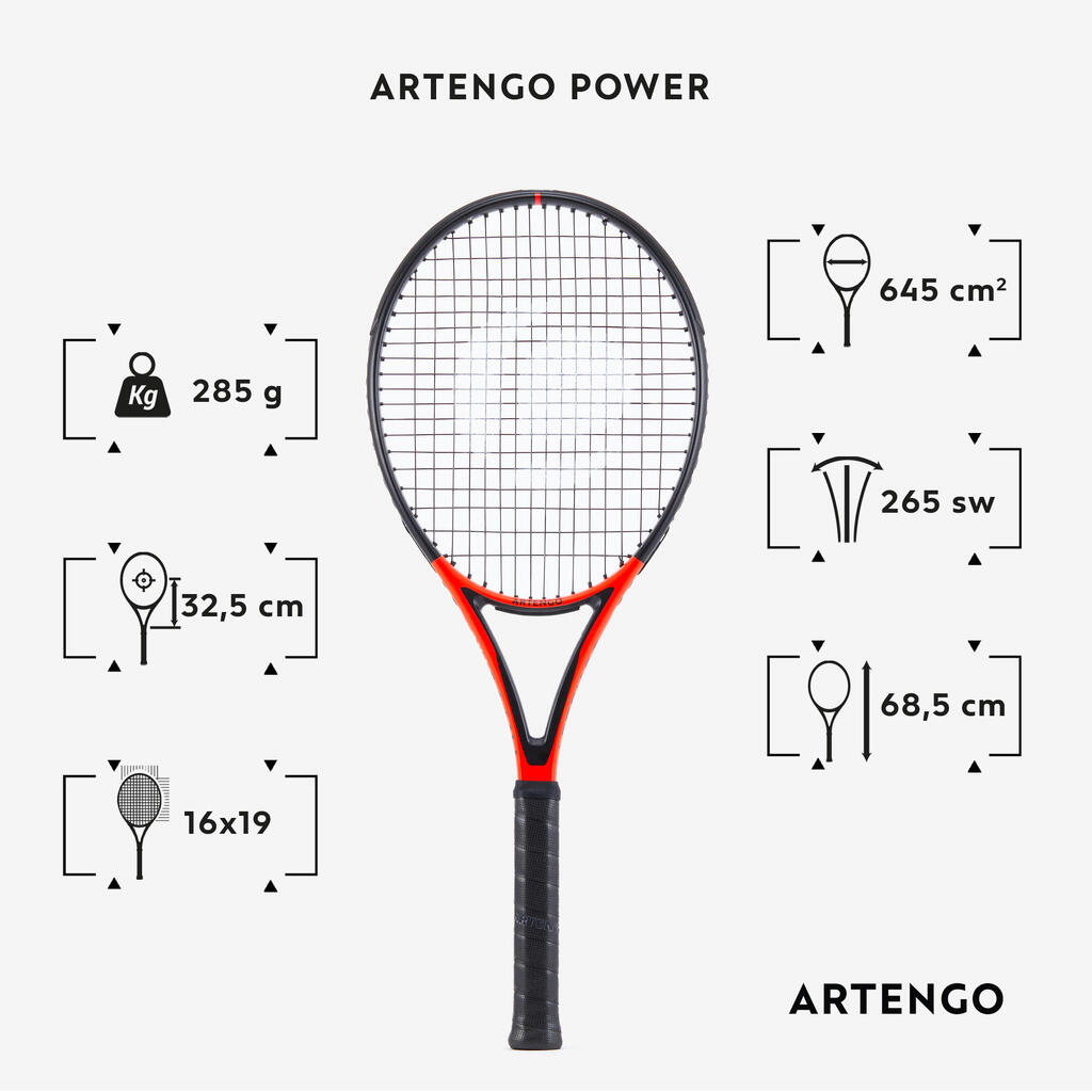 Täiskasvanute tennisereket 990 Power, 285 g, punane/must