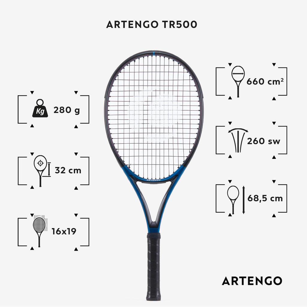 Täiskasvanute tennisereket TR500, sinine