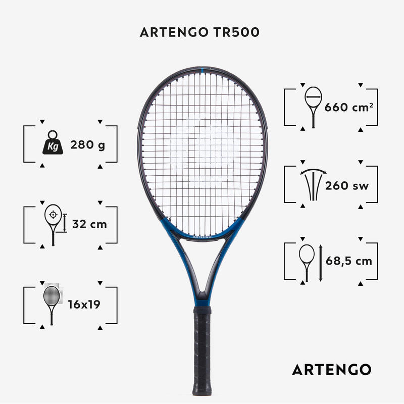 Racchetta tennis adulto TR500 blu