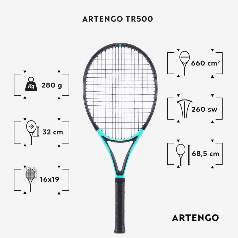 Racchetta tennis adulto TR500 verde