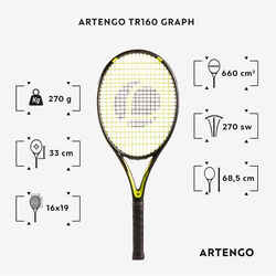 Ρακέτα τέννις TR160 Graph για ενήλικες - Μαύρο