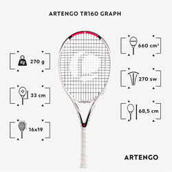 Ρακέτα τέννις για ενήλικες TR160 Graph - Λευκό