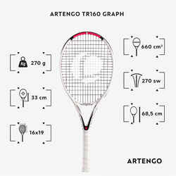 TR160 Graph Adult Tennis Racket - White