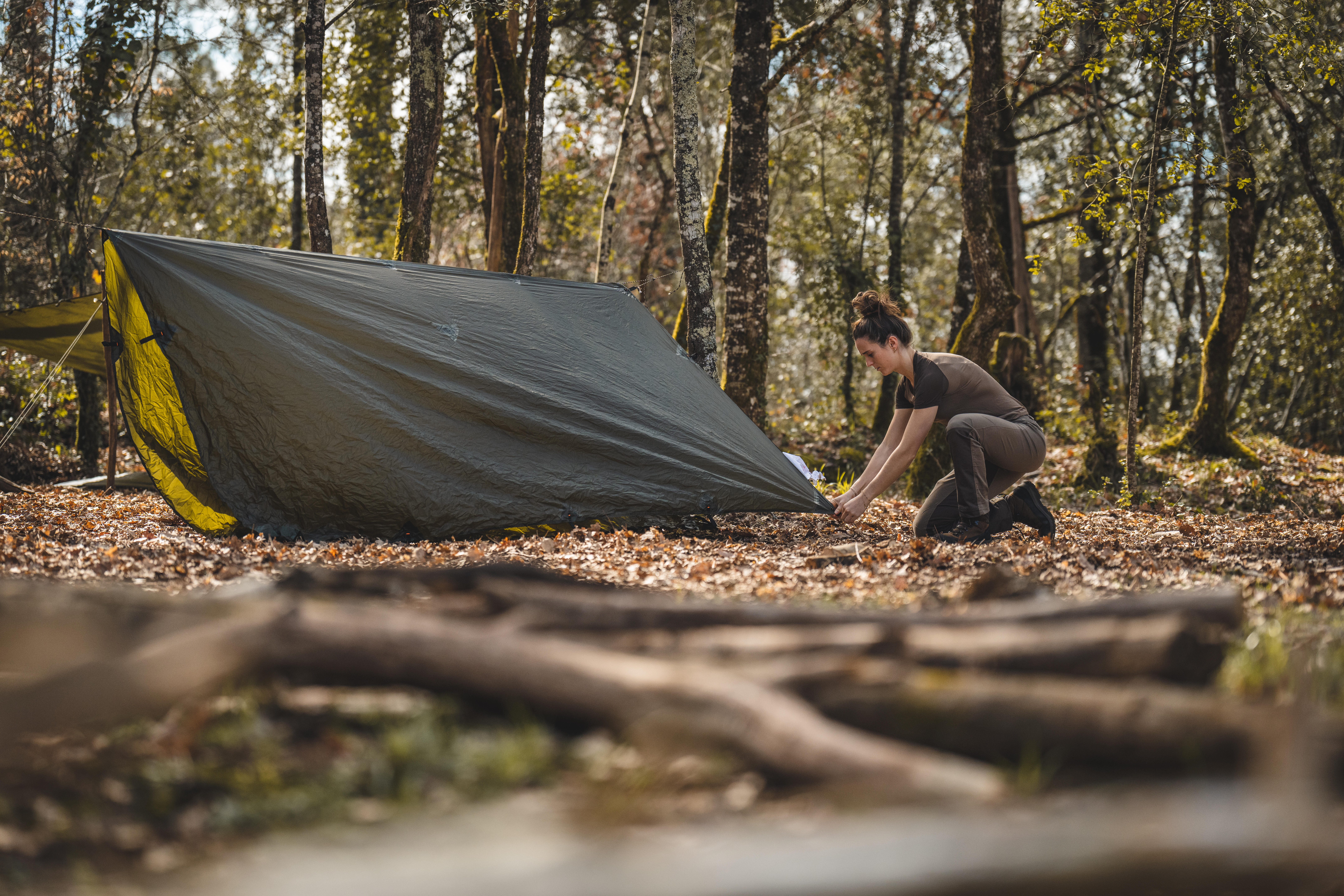 Compacte en lichte tarp voor bushcraften/wildkamperen waterdicht