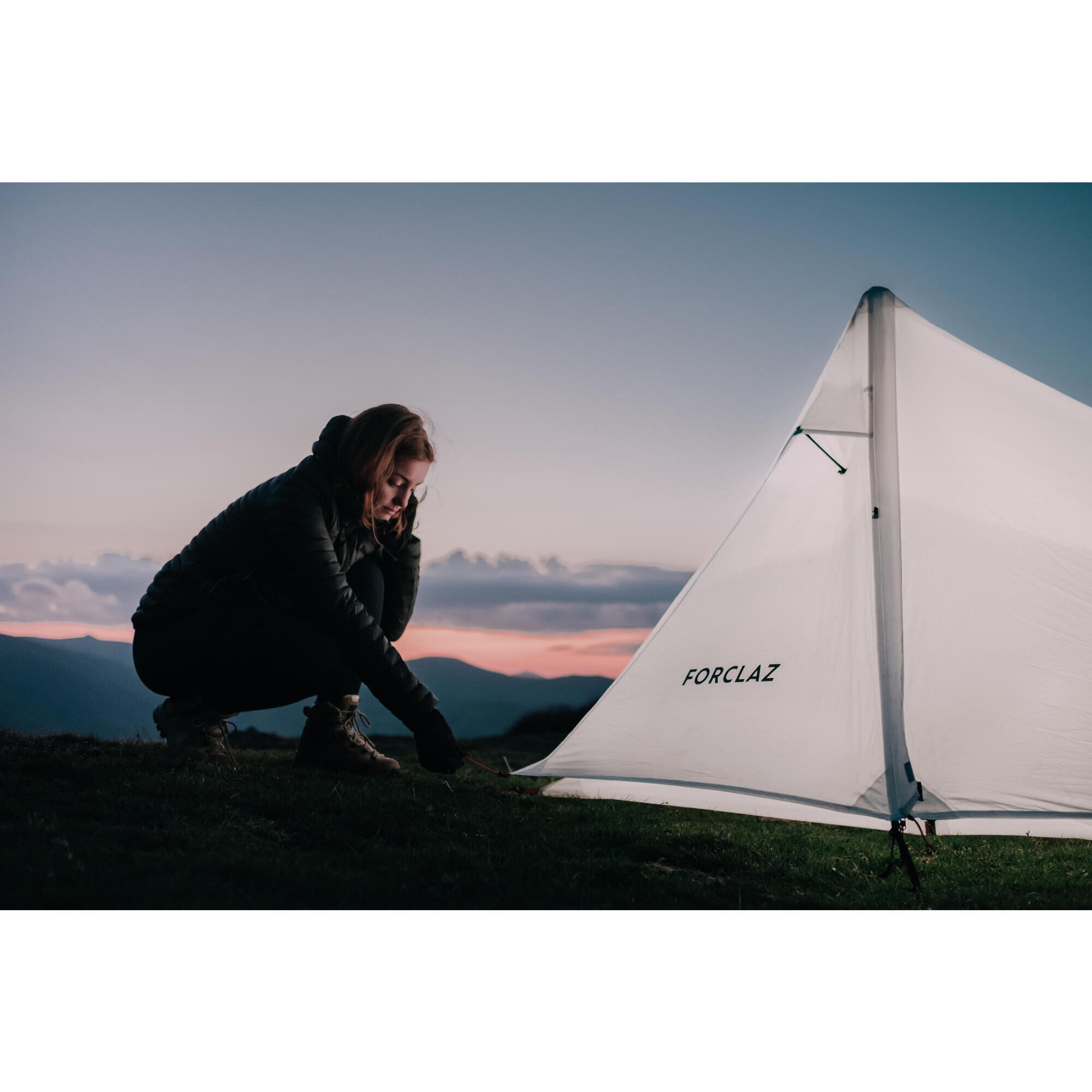 Trekking pole top tarp tent