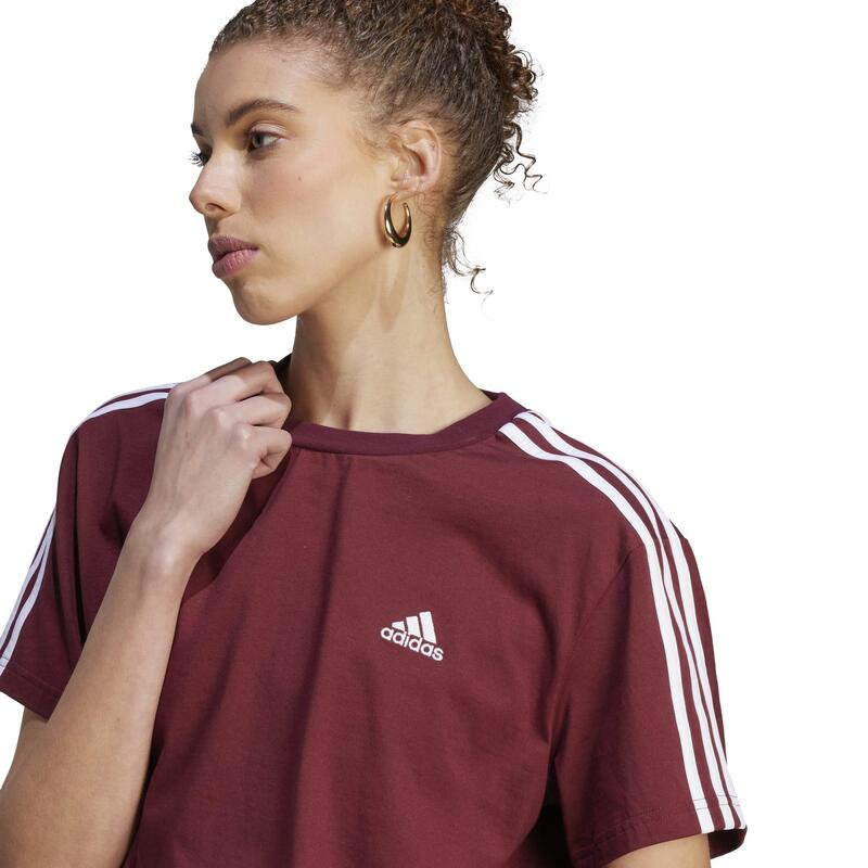 T-SHIRT DE FITNESS MULHER ADIDAS VERMELHO