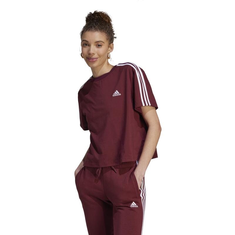 T-SHIRT DE FITNESS MULHER ADIDAS VERMELHO