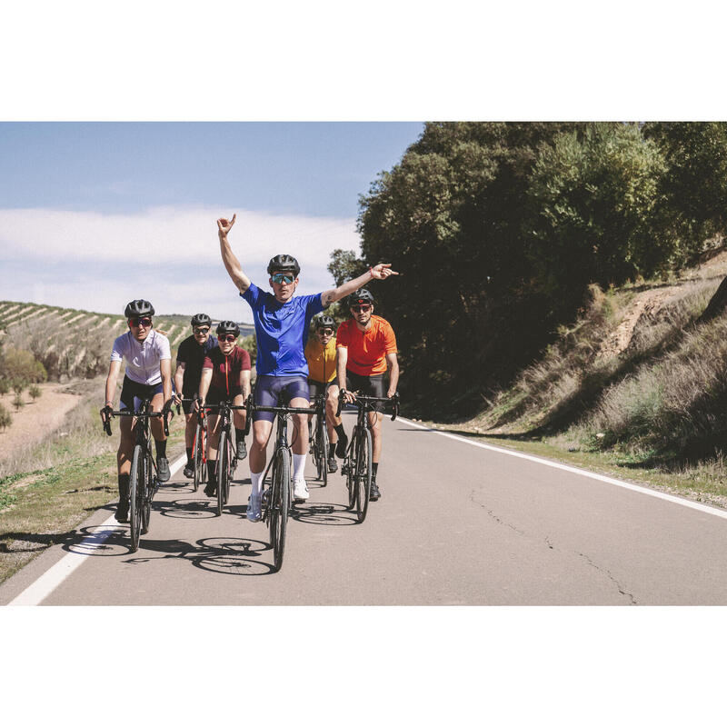 CAMISOLA DE MANGA CURTA VERÃO CICLISMO ESTRADA HOMEM - RC100 VERMELHO