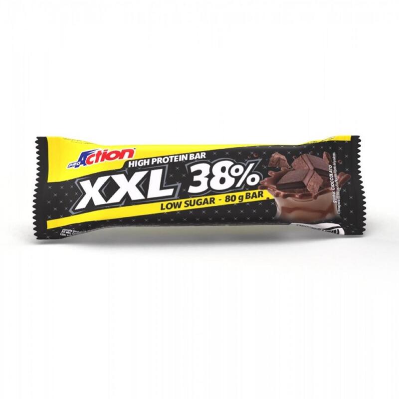 Barretta proteica XXL High Protein Bar 80g ProAction 38% gusto Cioccolato