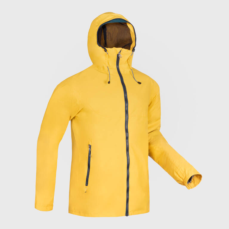 Men Waterproof Sailing Jacket 100 Light Yellow