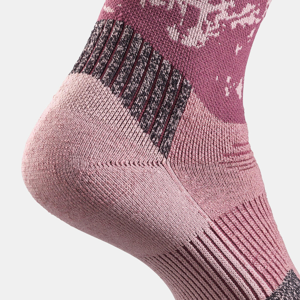 Wandersocken Damen/Herren warm halbhoch 2er-Pack - SH500 