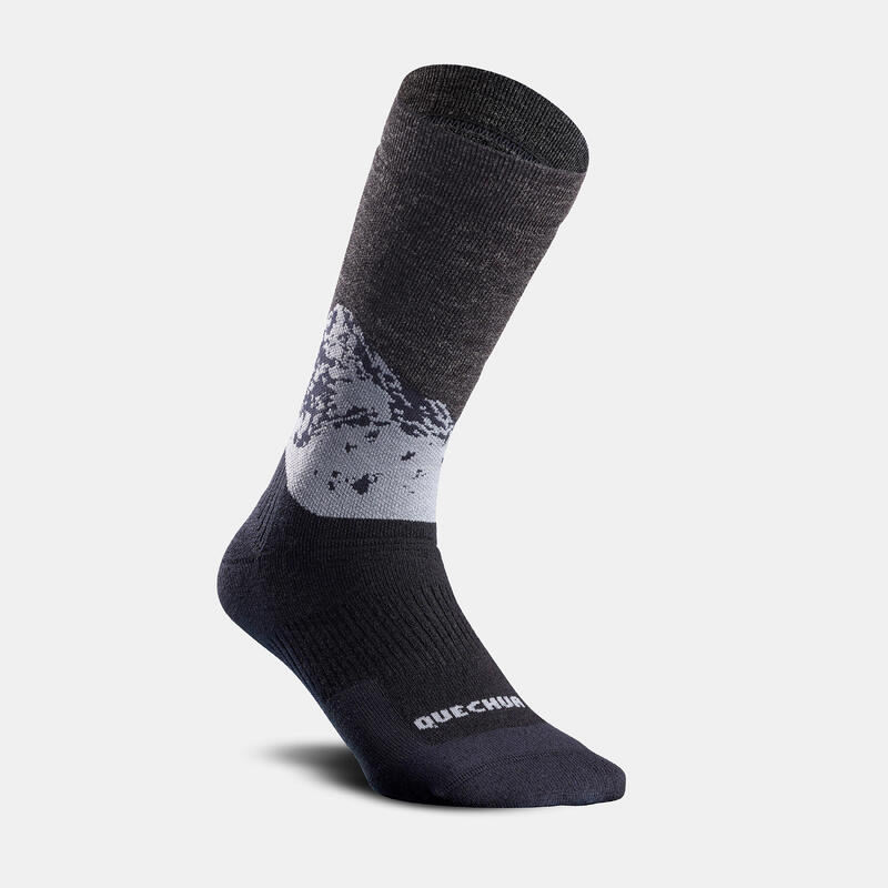 Yetişkin Outdoor Uzun Kışlık / Termal Çorap - Haki / Siyah - 2 Çift - SH500 Mid