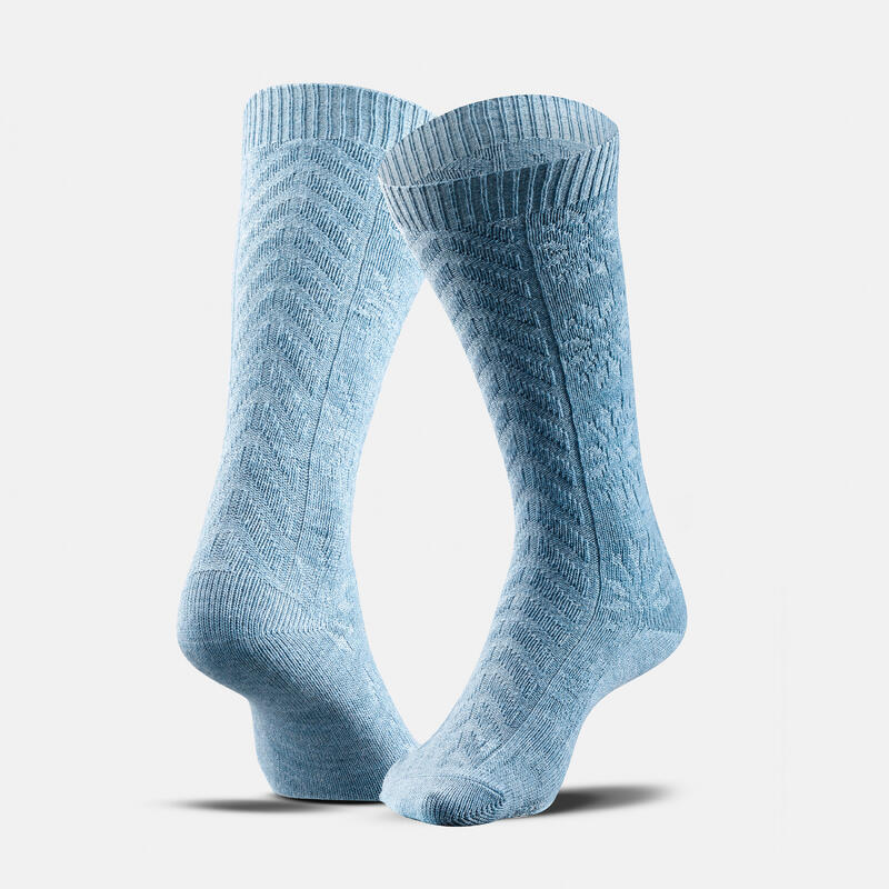 Chaussettes chaudes de randonnée - SH100 MID JACQUARD - x2 paires