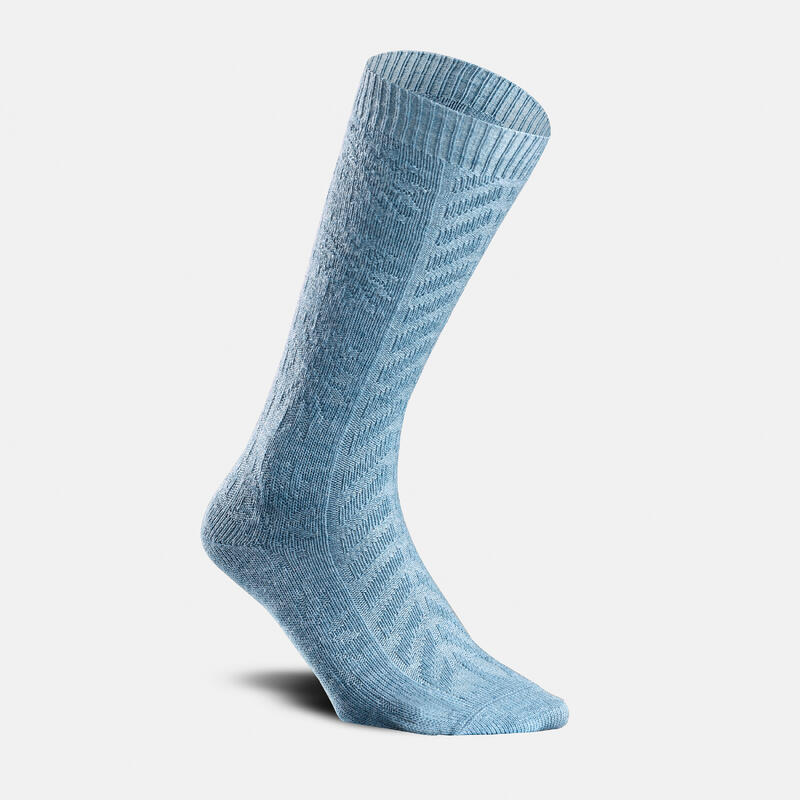 Warm hiking socks SH100 MID JACQUARD 2 pairs QUECHUA Decathlon