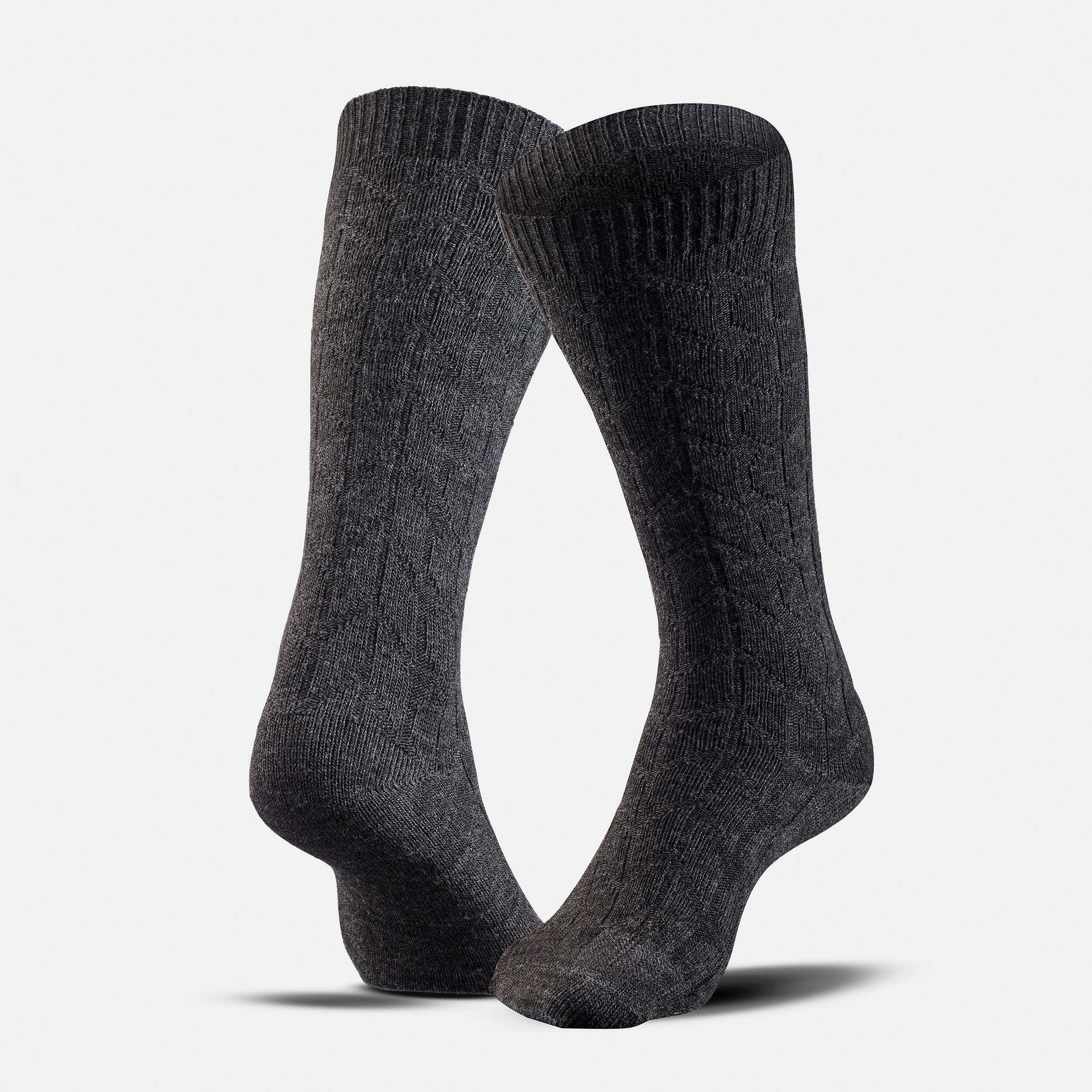 Warm hiking socks - SH100 MID JACQUARD - 2 pairs 6/9