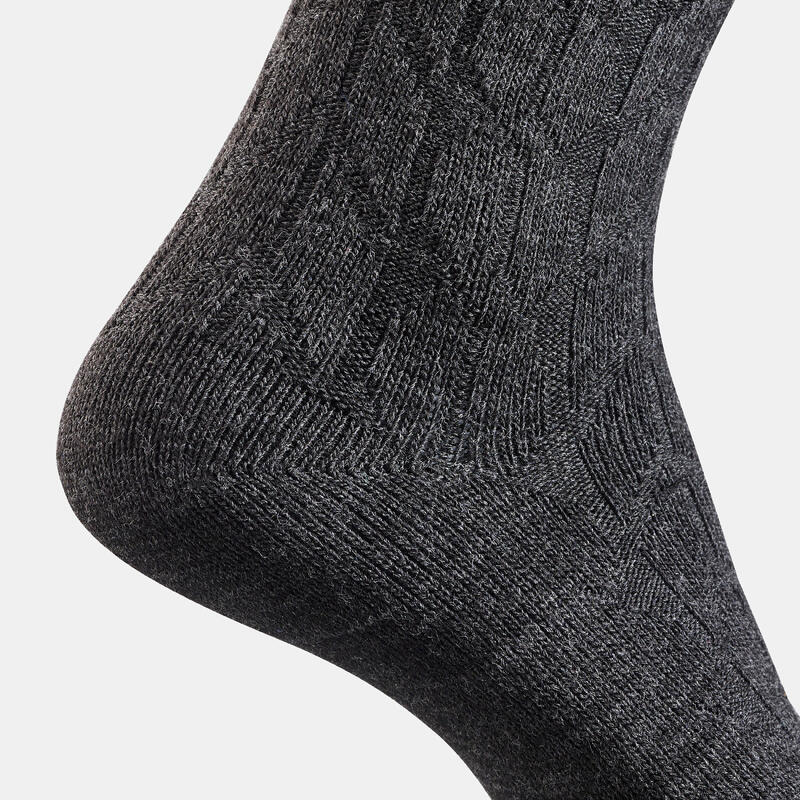 Wandersocken halbhoch warm Winterwandern 2er-Pack - SH100 Jacquard 