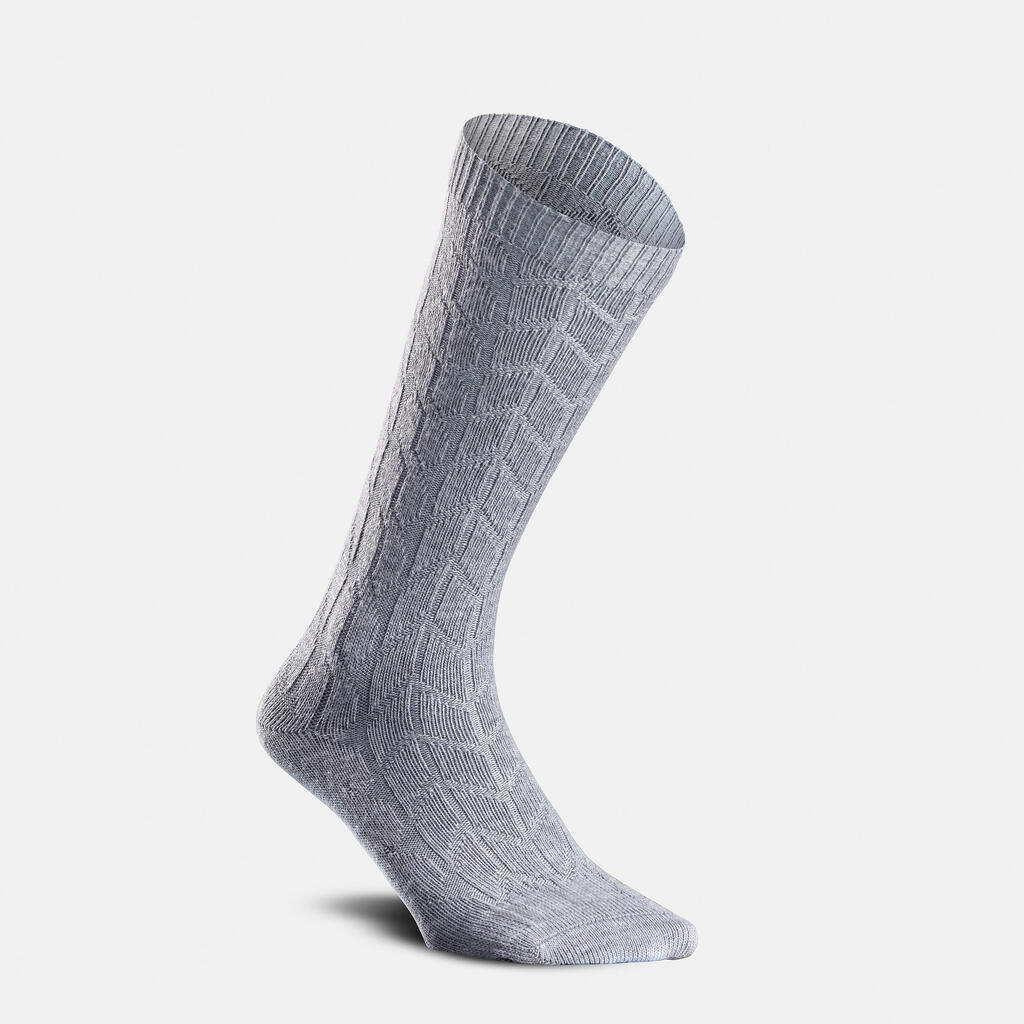 Warm hiking socks - SH100 MID JACQUARD - 2 pairs