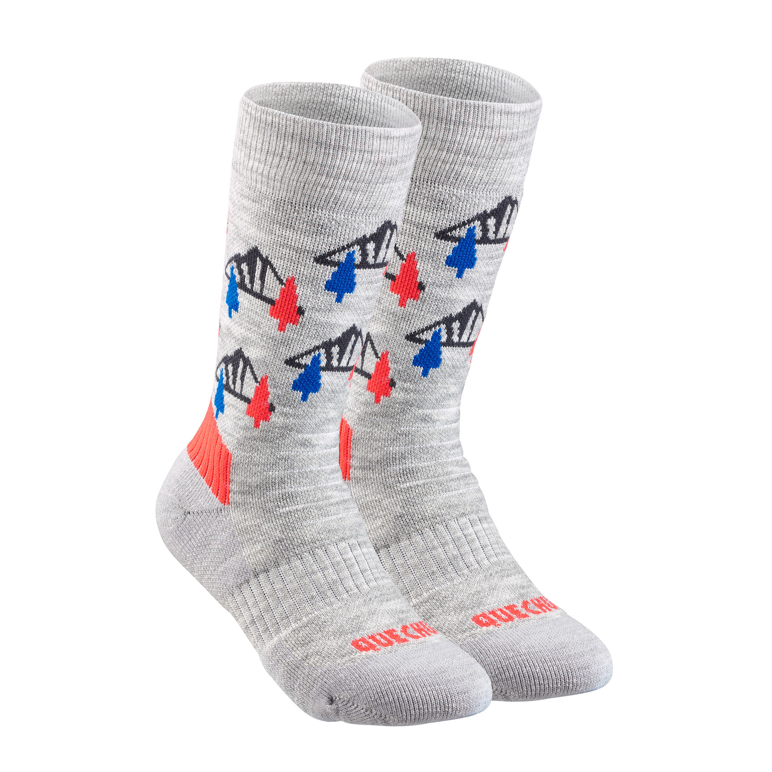 Kids’ Warm Mid-Height Hiking Socks x2 – SH 100 - QUECHUA