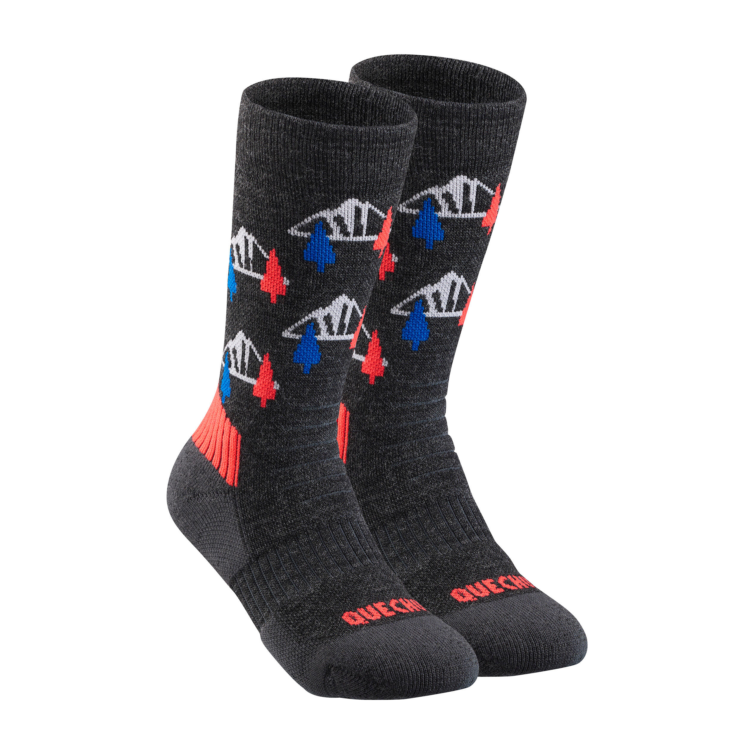 Kids’ Warm Mid-Height Hiking Socks x2 – SH 100 - QUECHUA