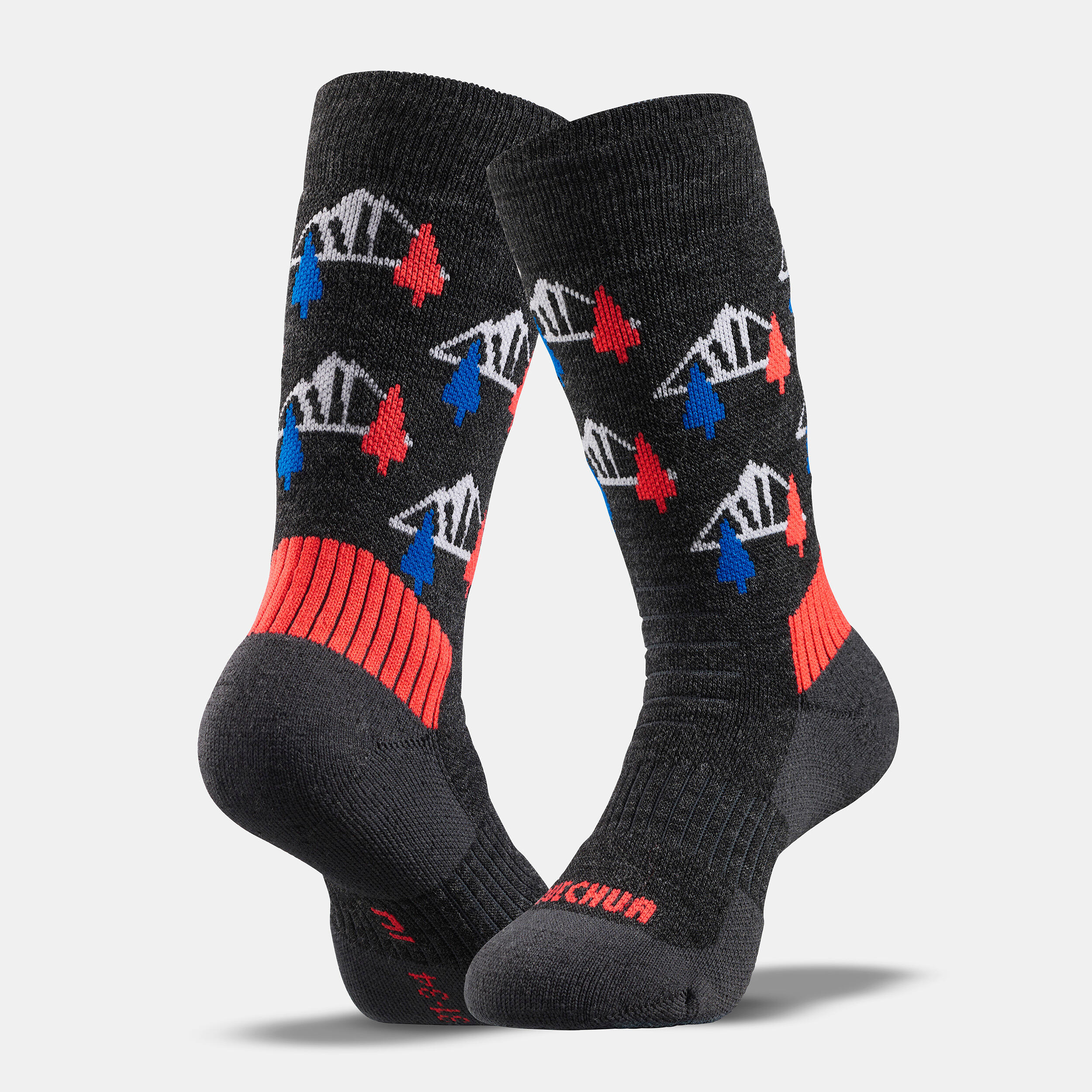 Kids’ Warm Mid-Height Hiking Socks x2 – SH 100 - QUECHUA