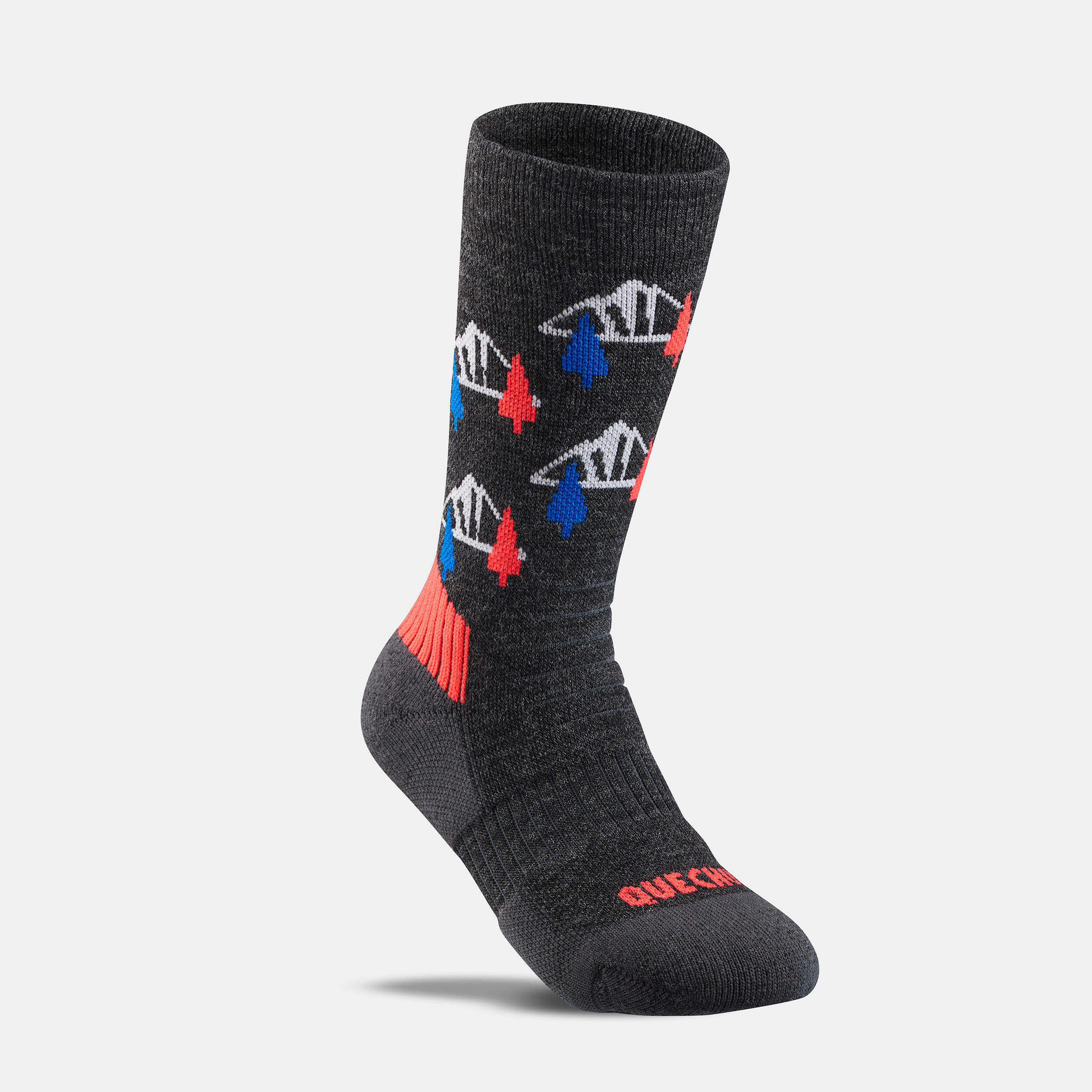 Kids’ Warm Mid-Height Hiking Socks x2 – SH 100 - QUECHUA