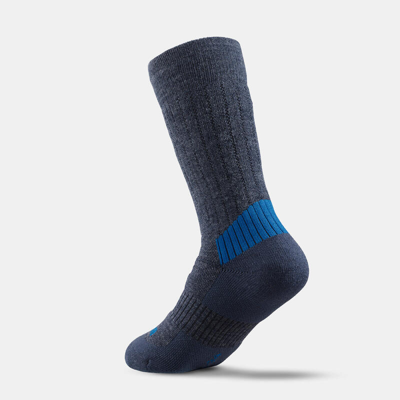Çocuk Outdoor Uzun Termal Çorap - Mavi/Kahverengi - 2 Çift - SH100 Mid
