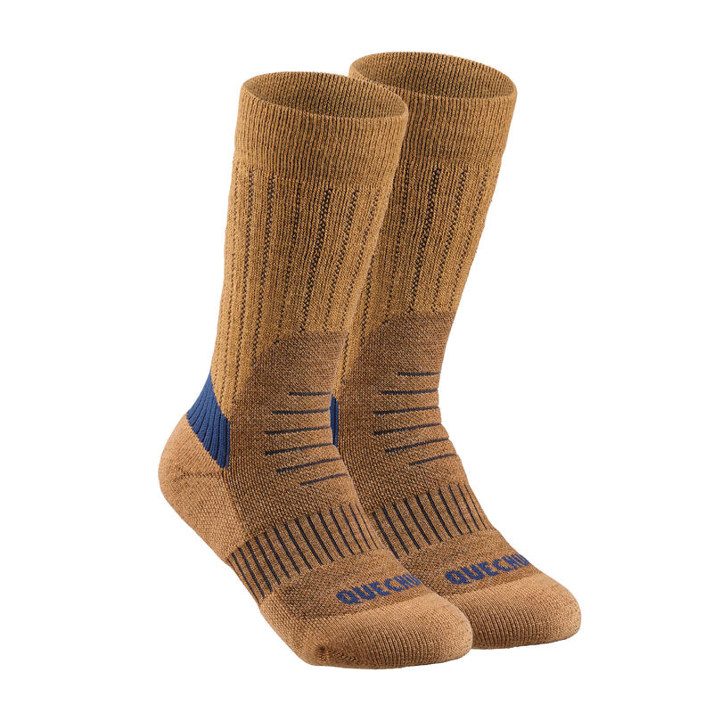 Chaussettes chaudes de randonnée - SH100 MID - enfant X2 paires