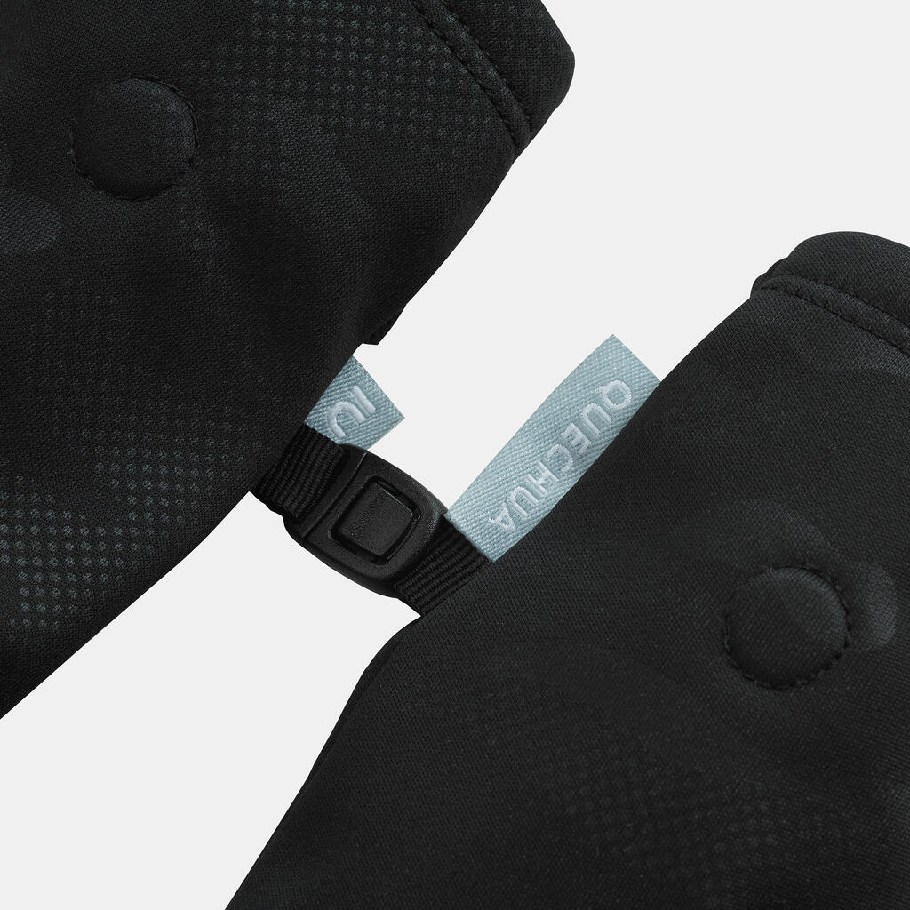 Kids’ fingerless hiking mittens, 6-14 years HIKE500 - Black