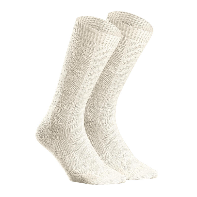 Chaussettes chaudes de randonnée - SH100 MID JACQUARD - x2 paires