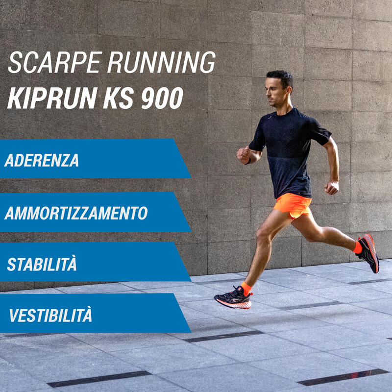 Scarpe running uomo KIPRUN KS 900 nero-arancione