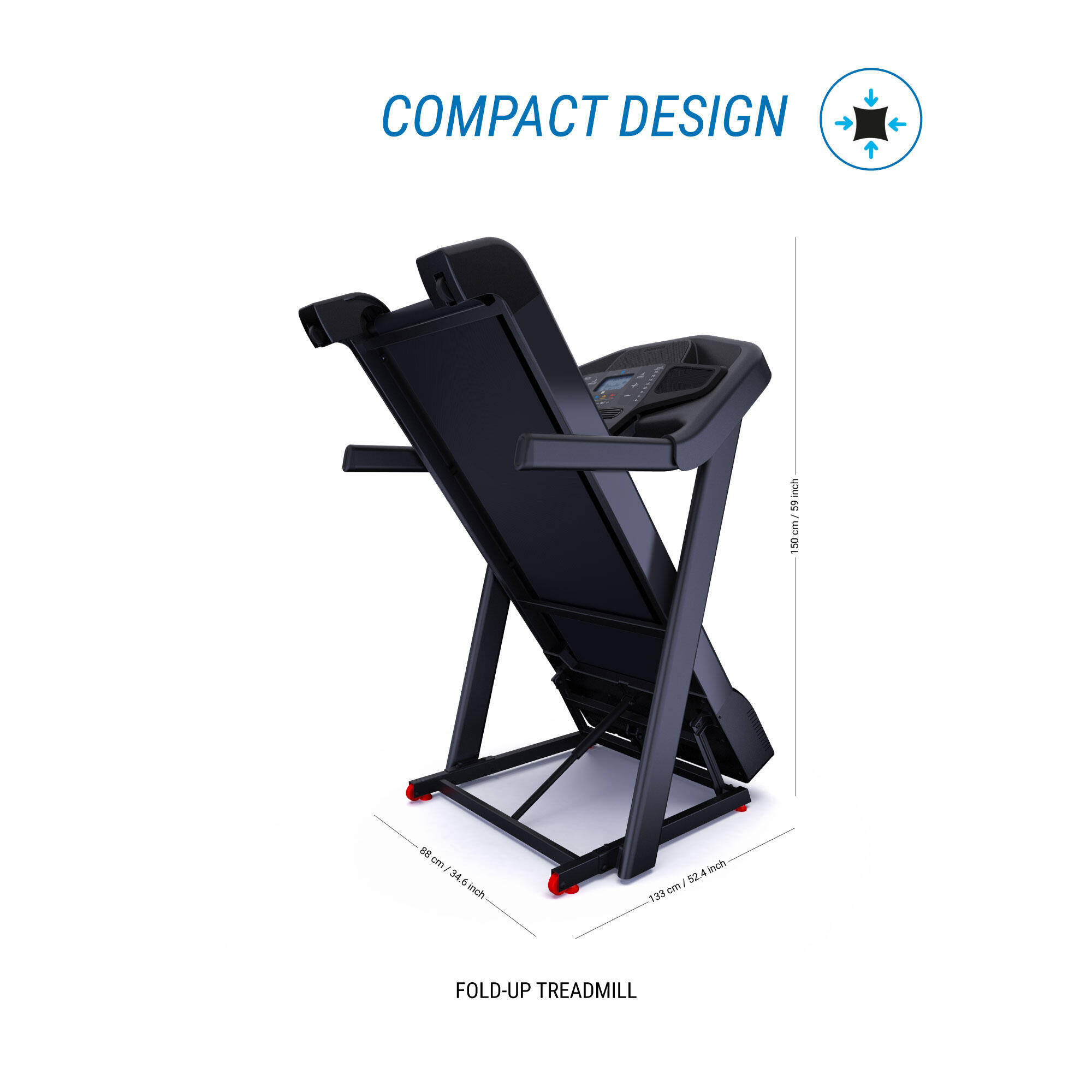 Treadmill Upto 18 kmph, Smart, Foldable, Supports upto 130kg, T900D - Black -  5