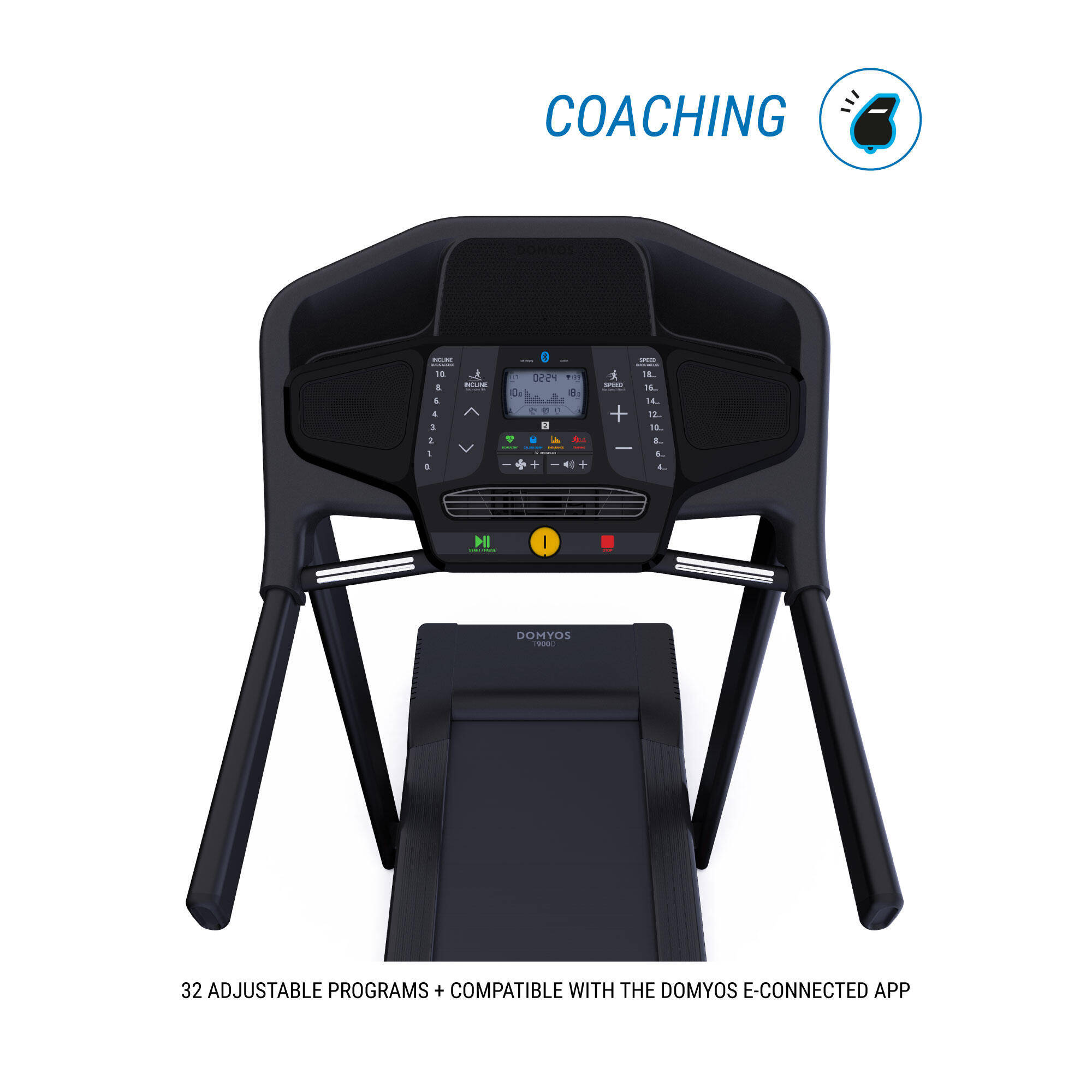 Treadmill Upto 18 kmph, Smart, Foldable, Supports upto 130kg, T900D - Black -  3