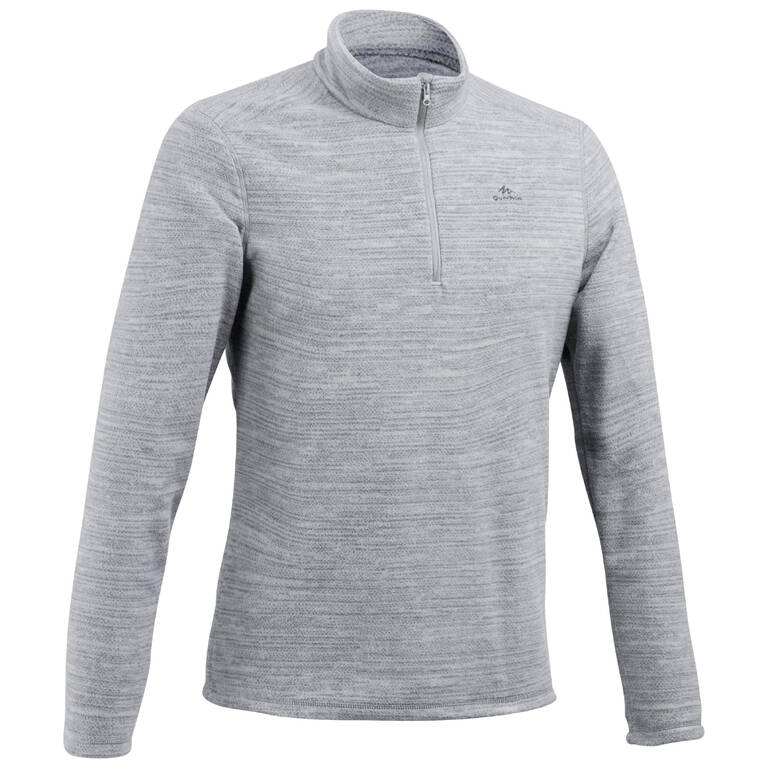 Men sweater fleece half-zip mh100 - grey