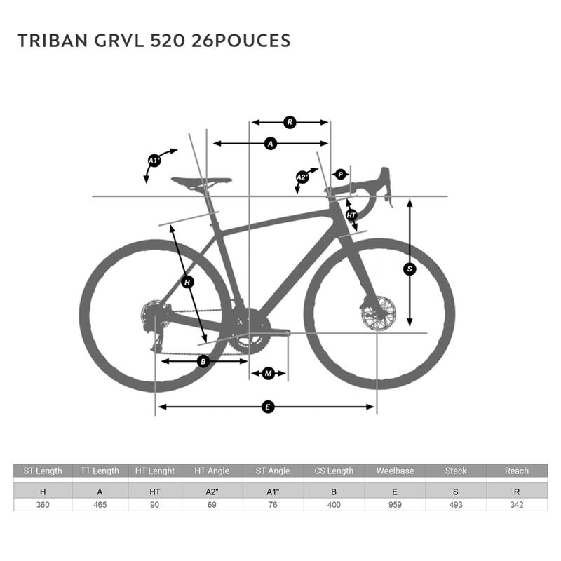 Bicicletă Gravel TRIBAN 520 26'' Copii 9-12 ani 