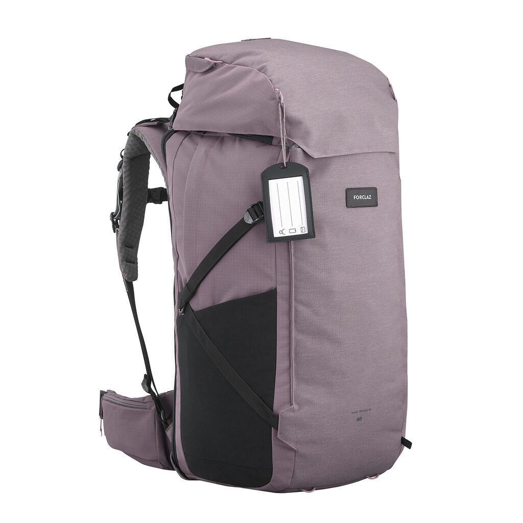 Women’s Travel Trekking Backpack with Suitcase Opening Travel 900 60+6 L