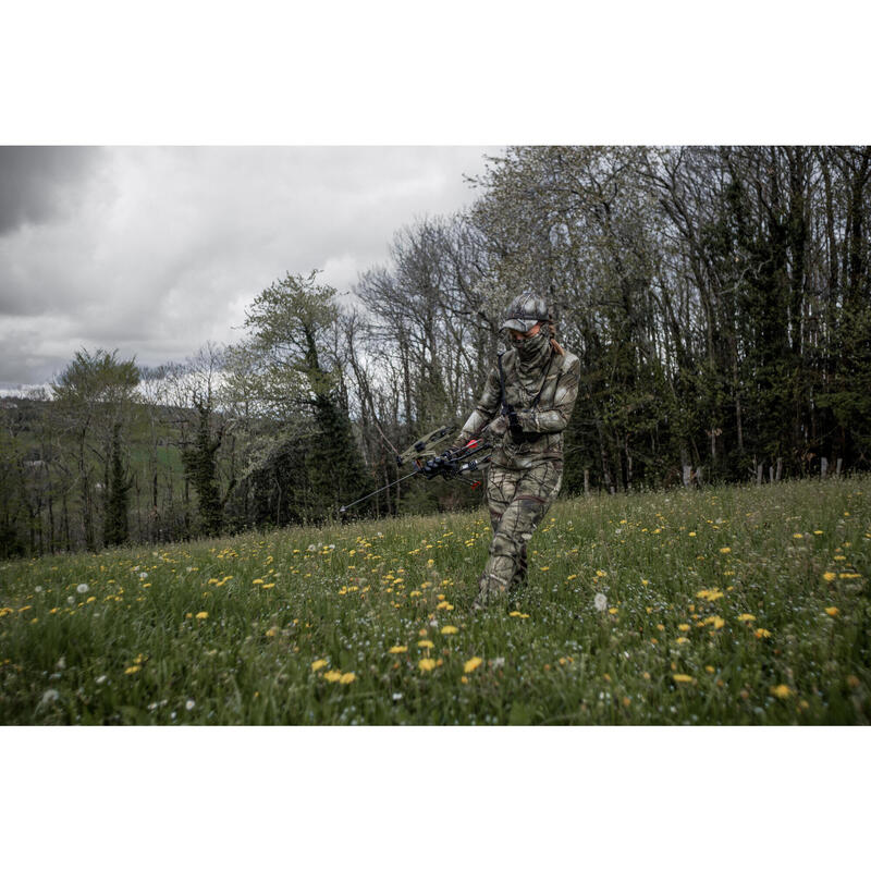 CALÇAS CAÇA MULHER 500 SILENCIOSO RESPIRÁVEL CAMUFLAGEM