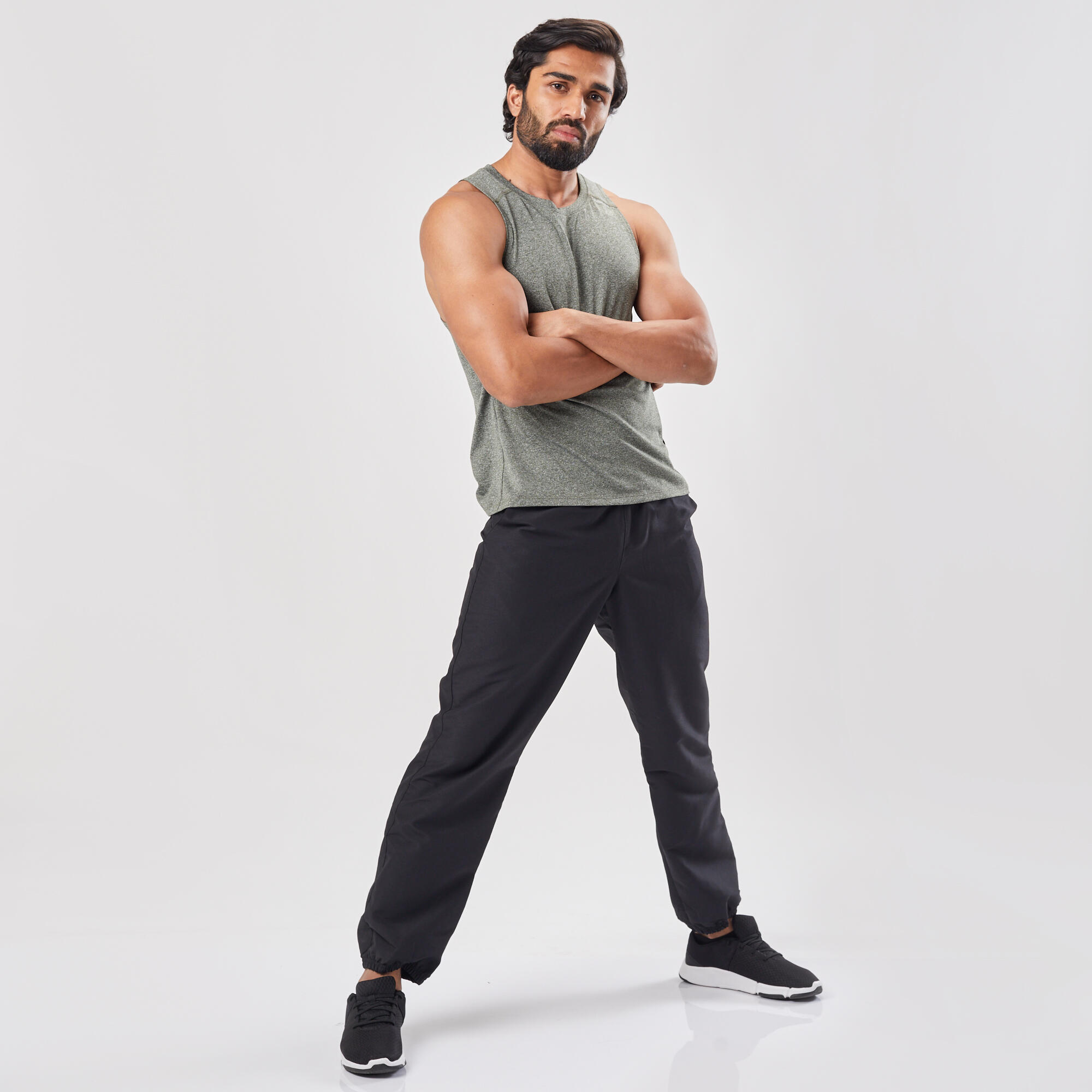 FPA100 Fitness Cardio Tracksuit Bottoms - Black 2/10