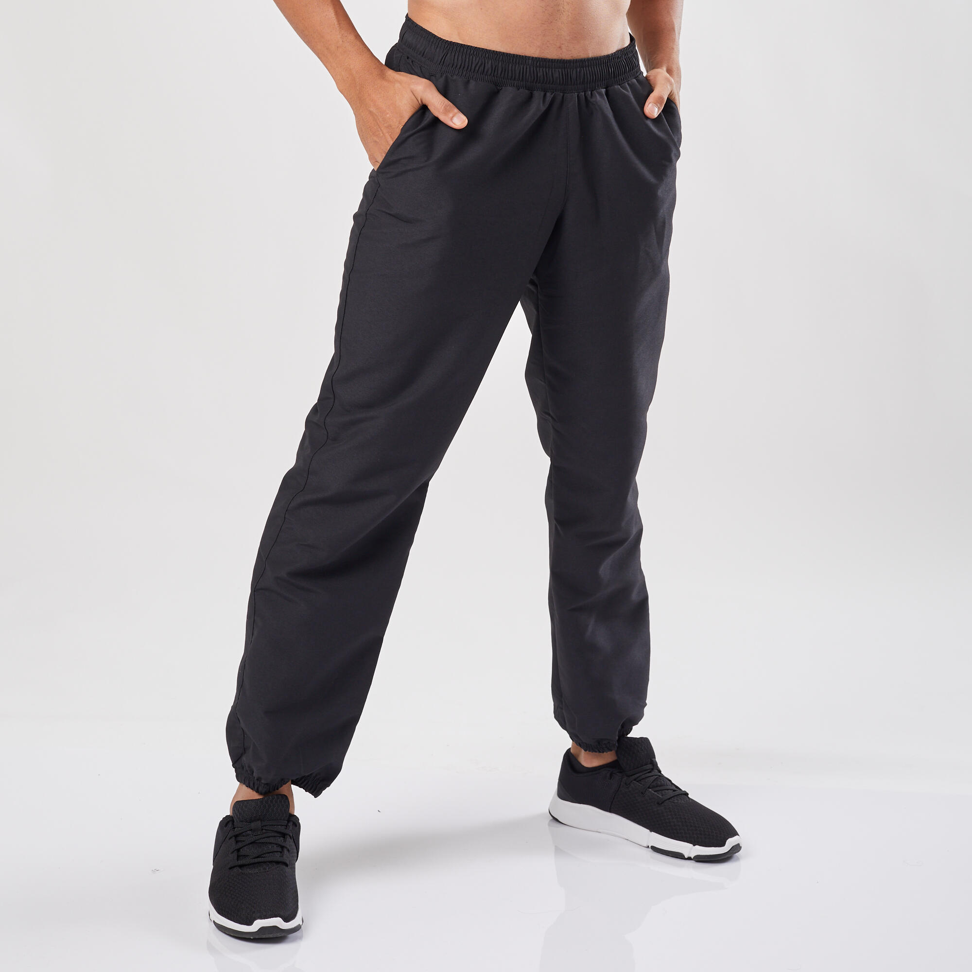 Men's Slim Fit Polyester Lycra Track pants with Zipper pockets and  reflective Logo - 4-Way Stretch