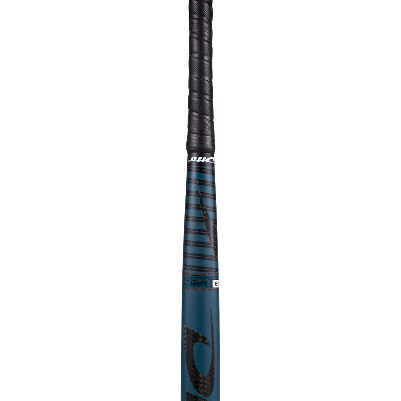 Hockeystick voor gevorderde volwassenen low bow 60% carbon CompoTec C60 donkerturquoise