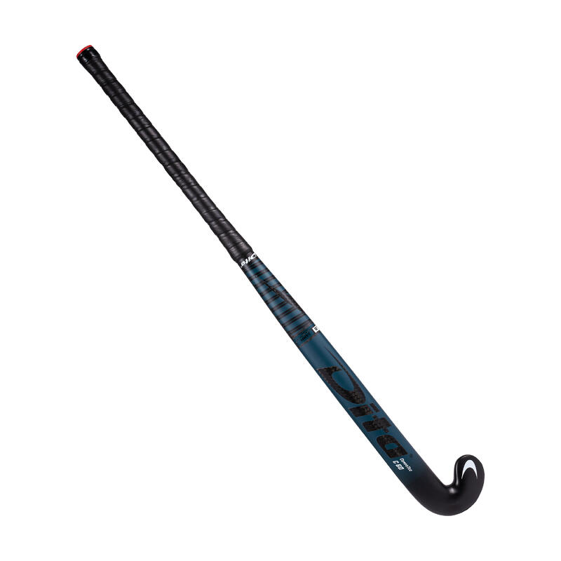 Hockeystick voor gevorderde volwassenen low bow 60% carbon CompoTec C60 donkerturquoise