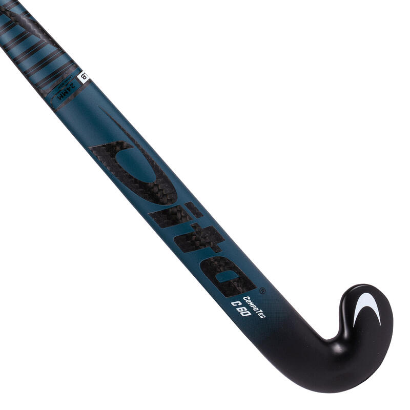 Stick de hockey adulte confirmé low bow 60% carbone CompotecC60 Turquoise Foncé