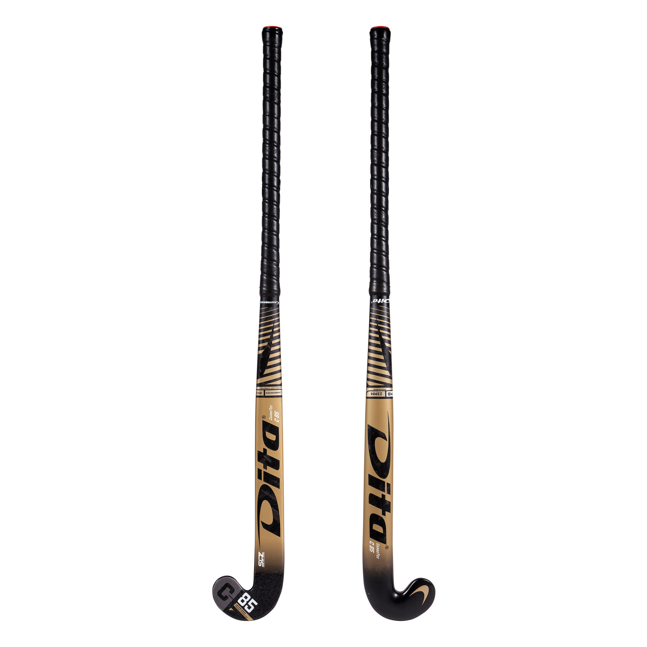 Adult field hockey stick expert mid bow 85% carbon CompoTecC85 Gold Black