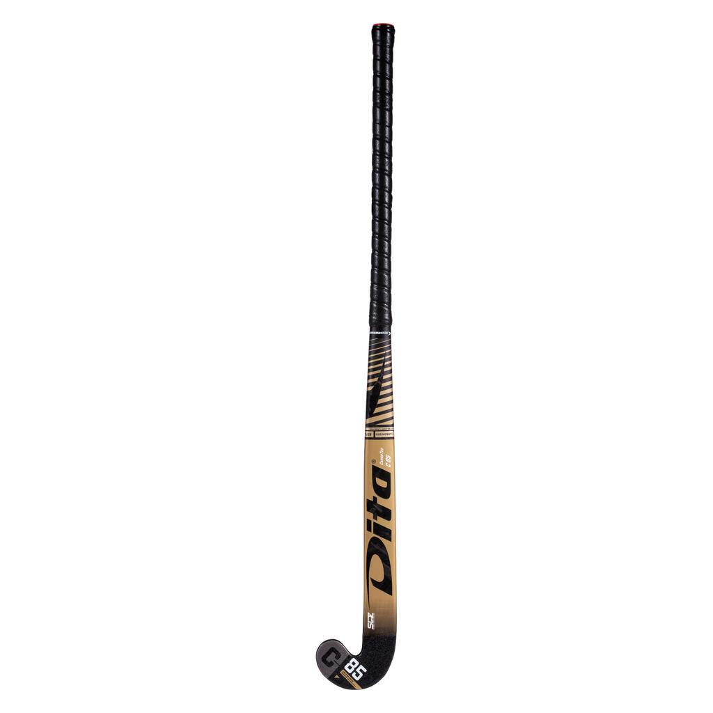 Damen/Herren Feldhockeyschläger Experten Mid Bow 85 % Carbon - CompoTecC85 schwarz/gold 