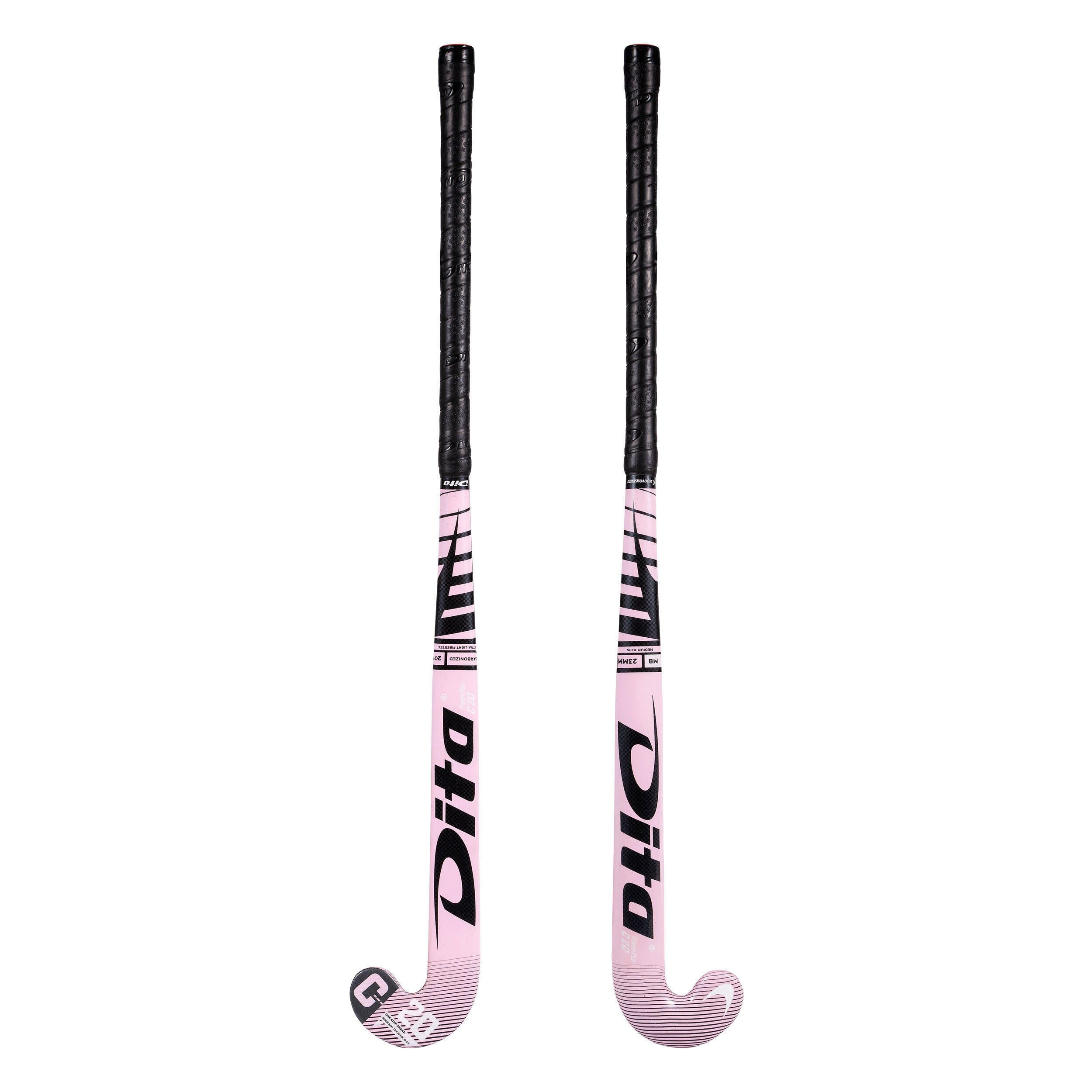 Stick de hockey ado 20% carbone midbow Fibertec C20 Rose 4/8
