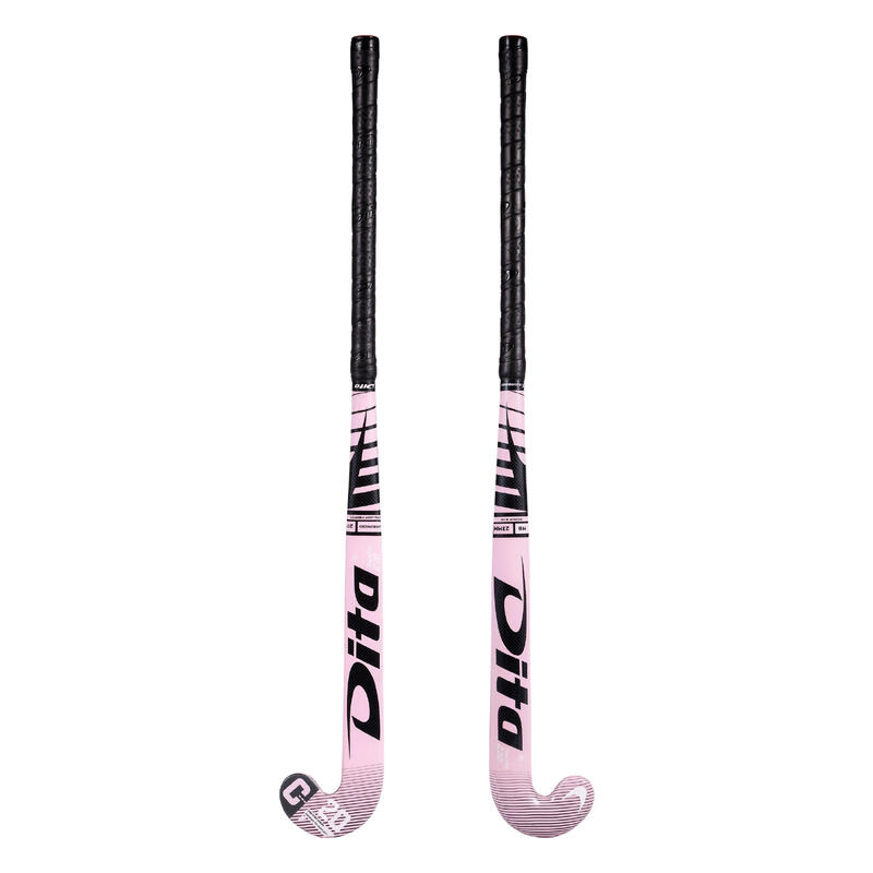 Stick de hockey ado 20% carbone midbow Fibertec C20 Rose