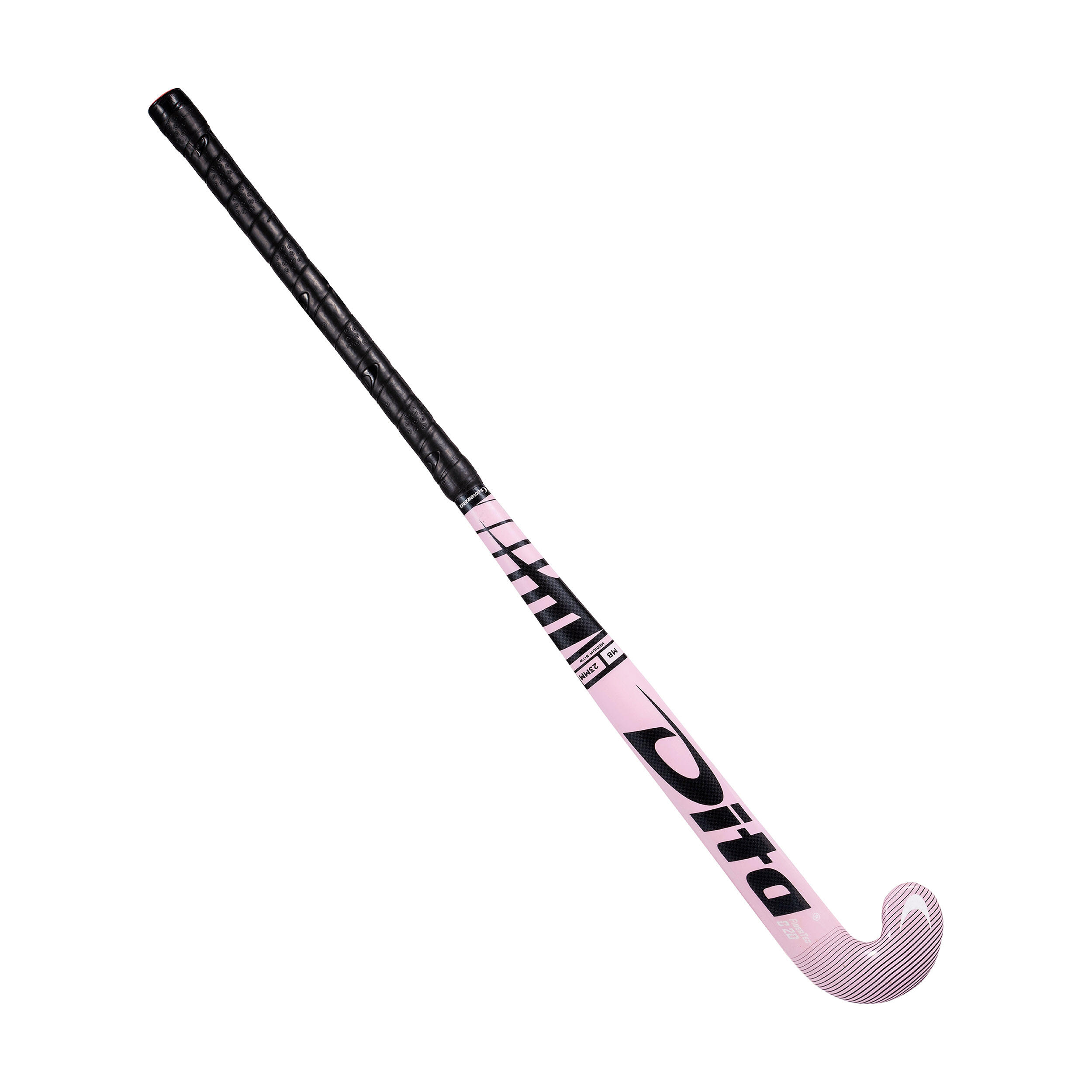 Stick de hockey ado 20% carbone midbow Fibertec C20 Rose 7/8