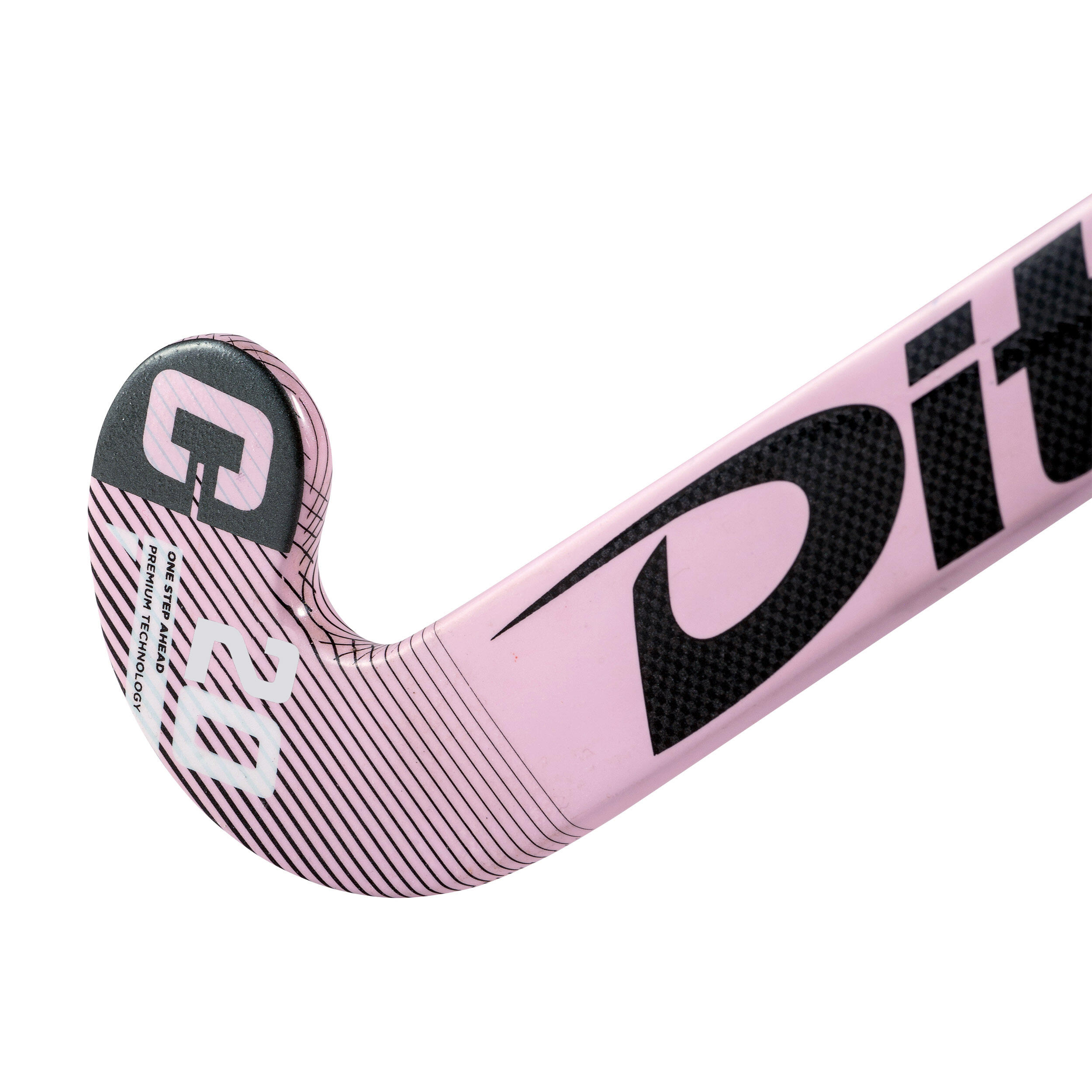 Stick de hockey ado 20% carbone midbow Fibertec C20 Rose 3/8